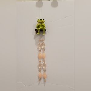Frog Figurine with Hanging Beads Suncatcher